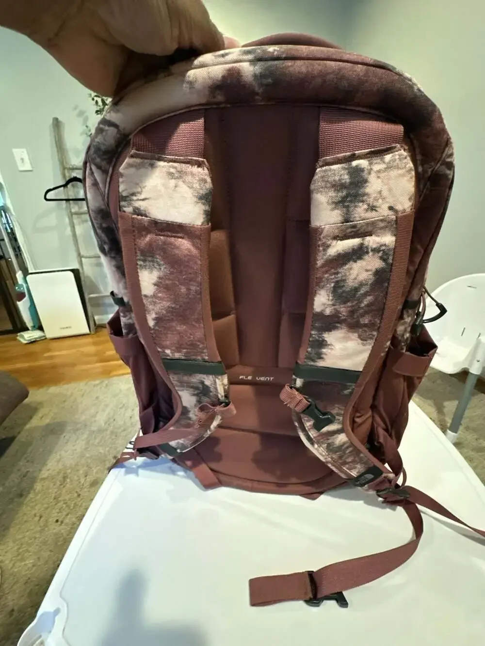 The North Face Women's Surge FlexVent Backpack Rosegold Pink Tie Dye